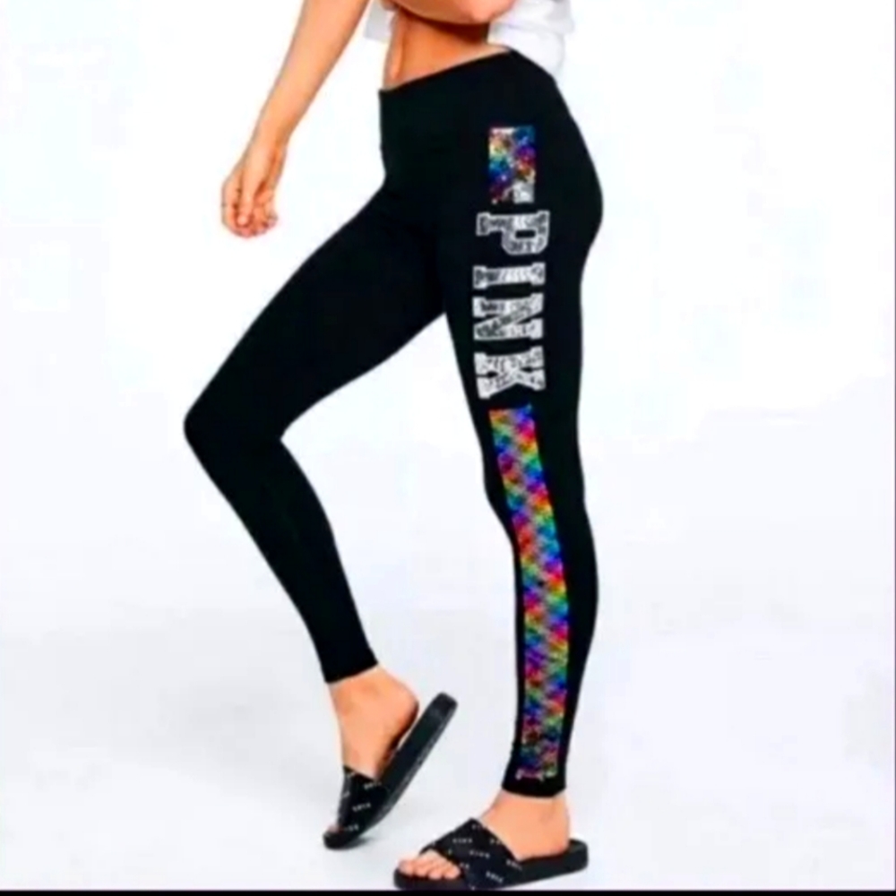 Pink Victoria Secret sequin leggings